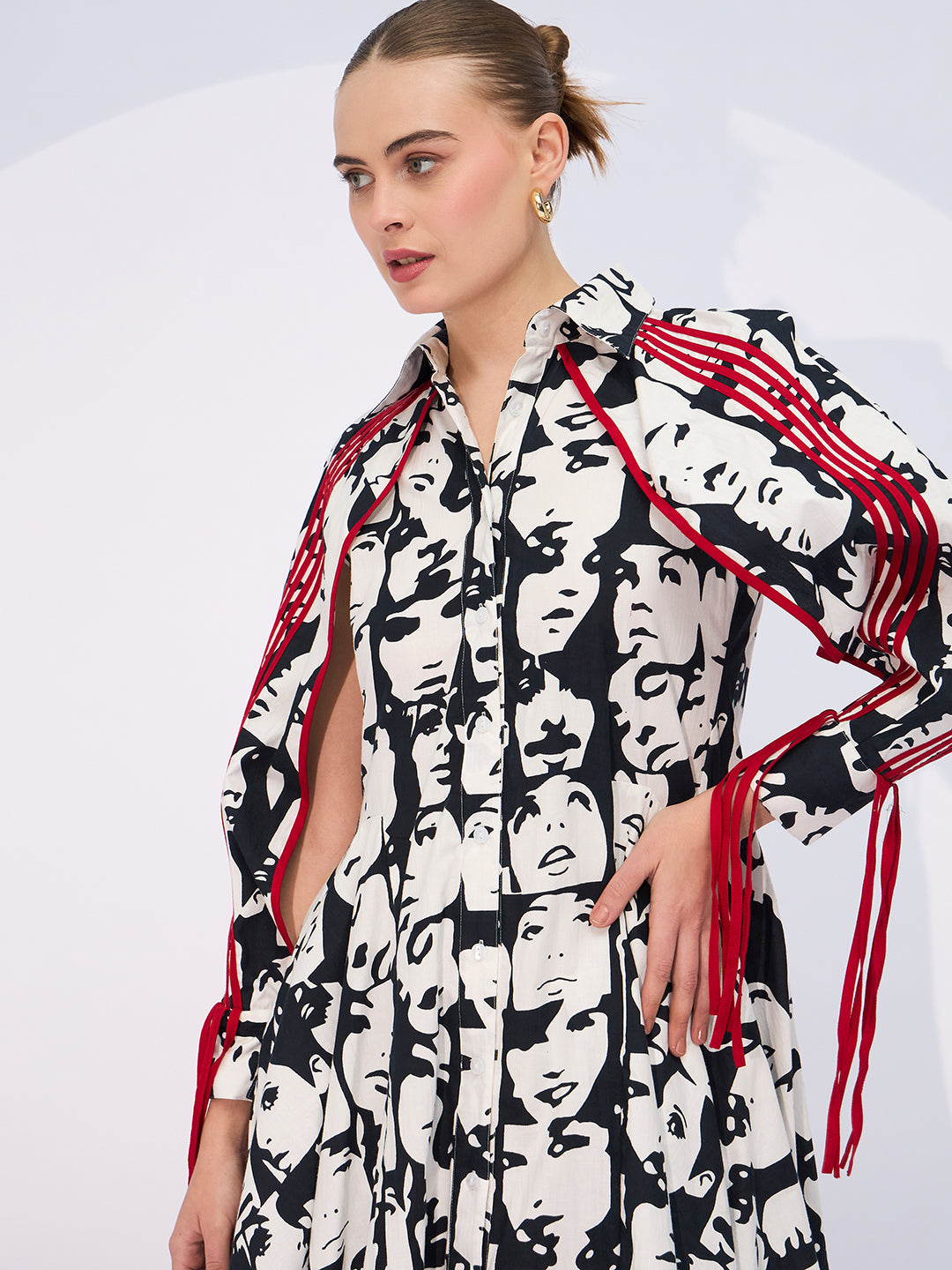 Cape Sleeves Midi Dress - Uptownie