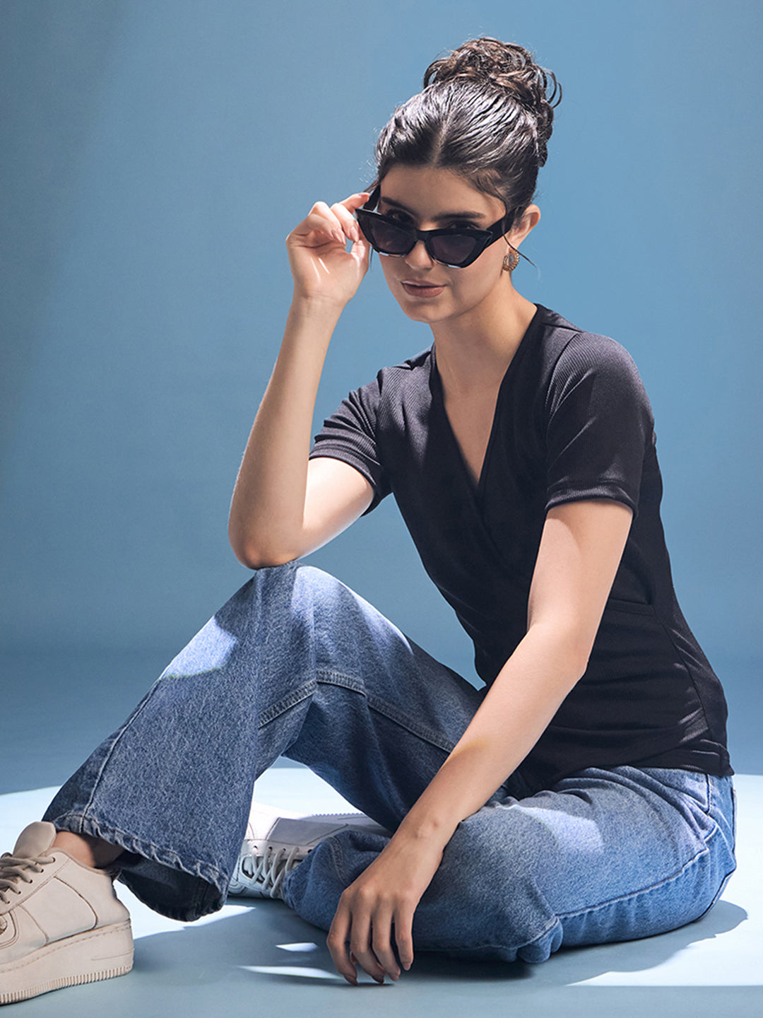 Wrap Style Ribbed Top - Uptownie