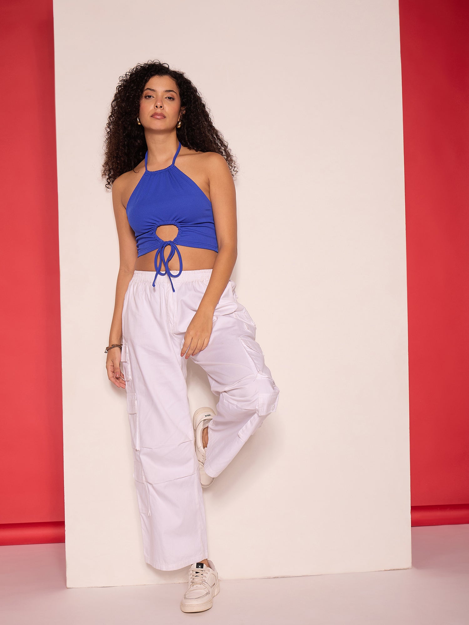 Halter Strappy Cutout Ribbed Top - Uptownie