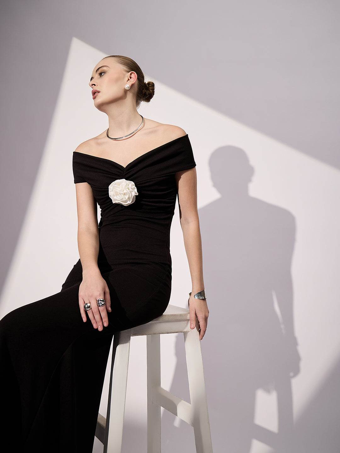 Off Shoulder Rose Dress - Uptownie