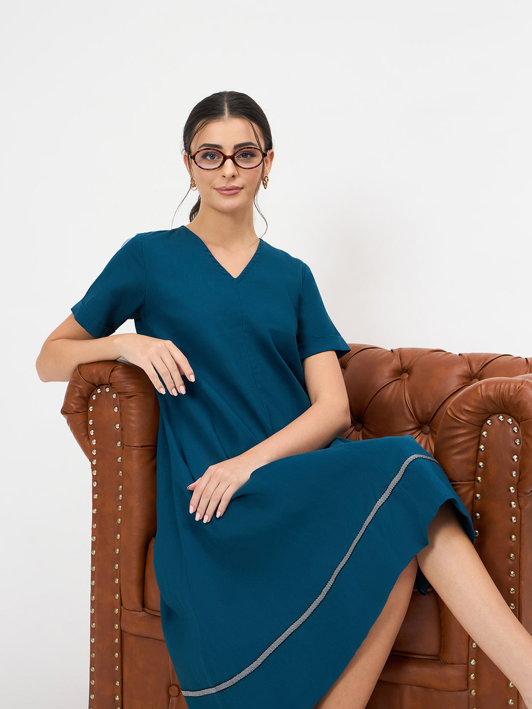 Cotton A-Line Midi Dress