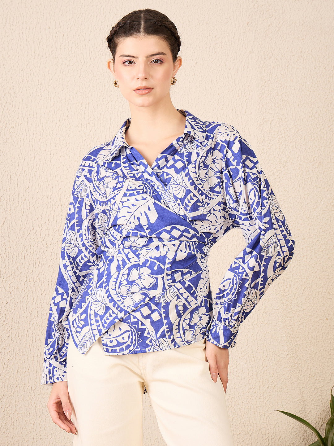 Cotton Wrap Shirt - Uptownie