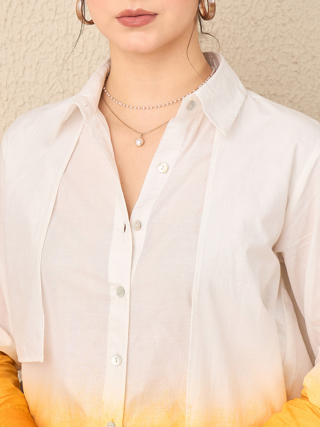 Ombre Panelled Cotton Shirt - Uptownie