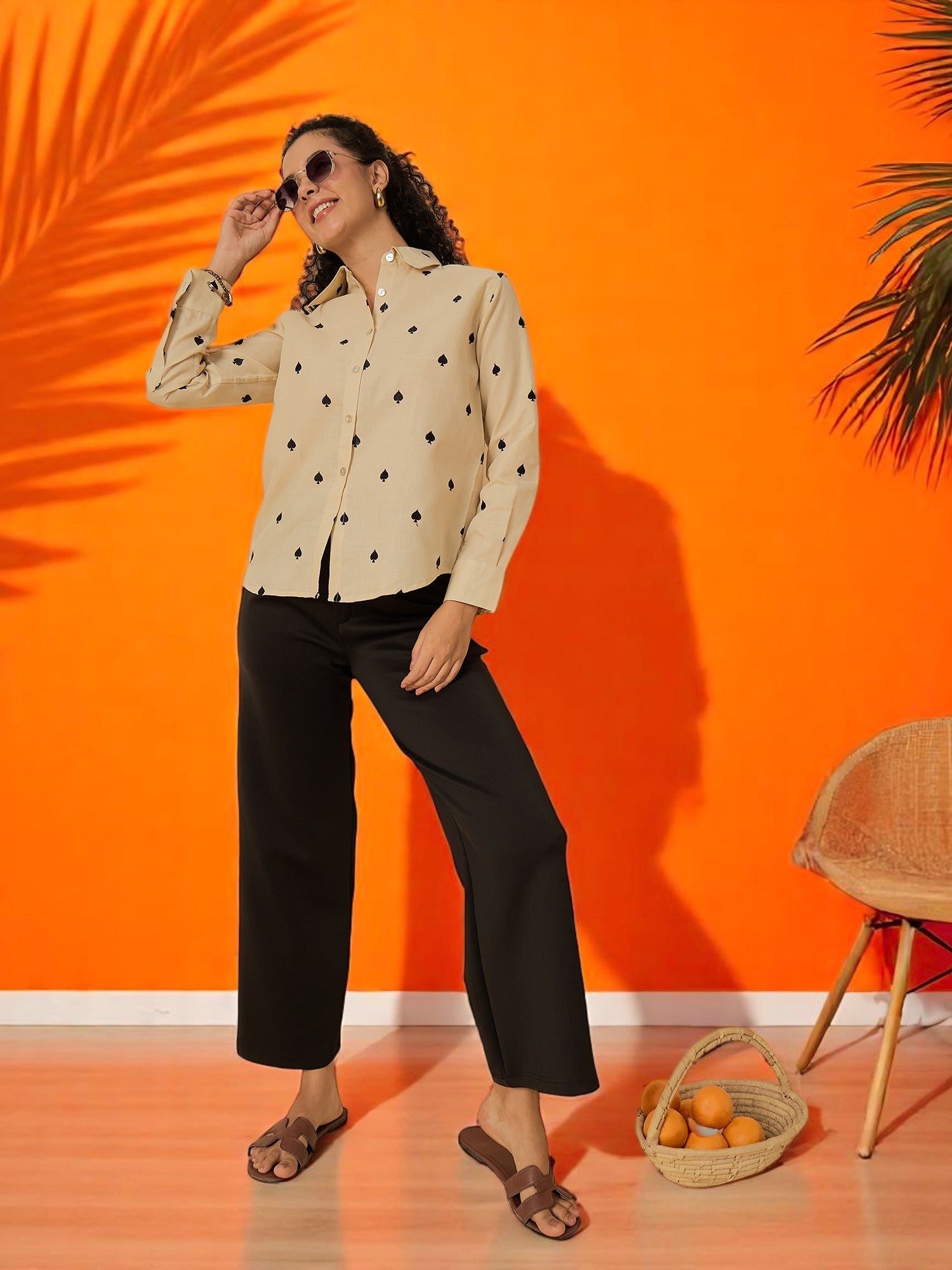 All Over Embroidered Linen Shirt - Uptownie