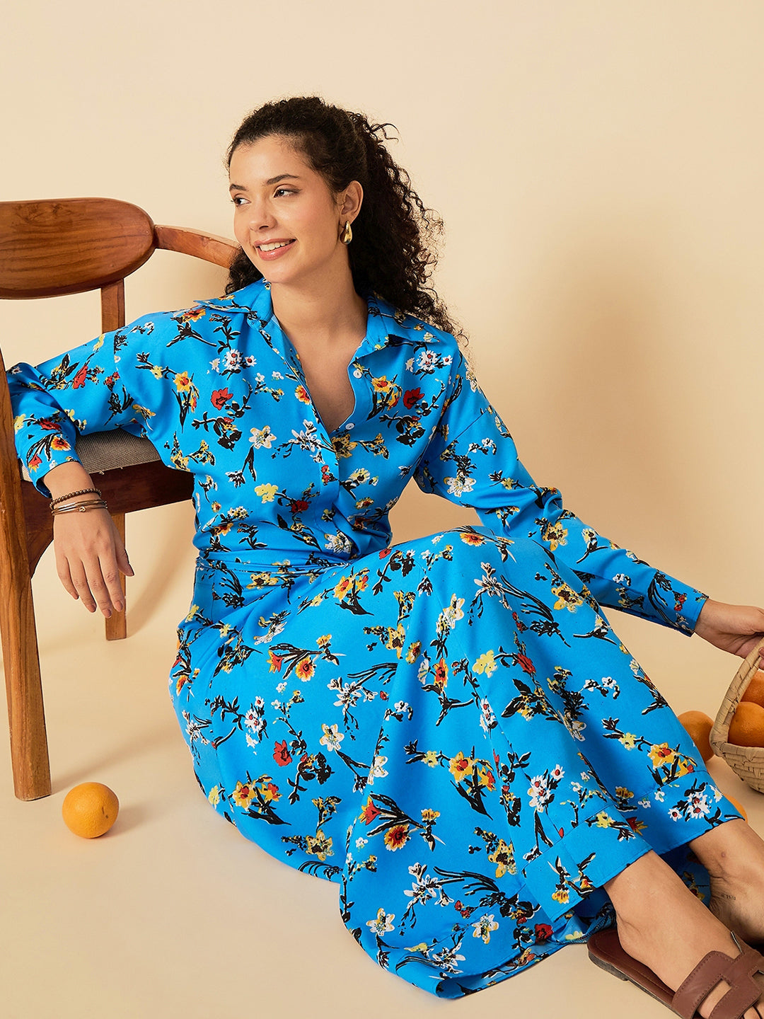Printed Shirt with Front Twist Skirt Co-ord Set - Uptownie