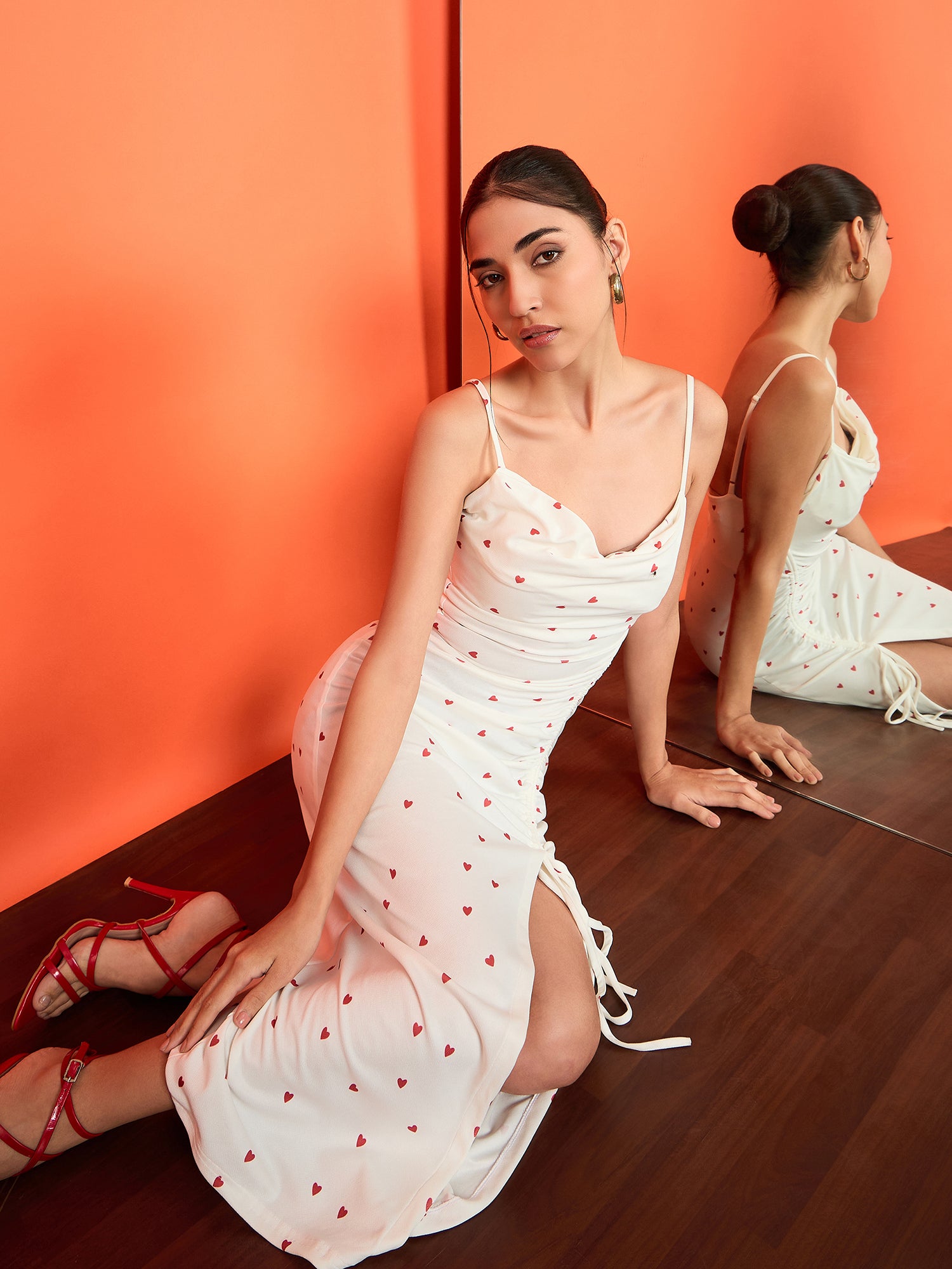 Ajio Womens Pink Bodycon Dress Ajio Satin Bodycon Slip Dress Ajio