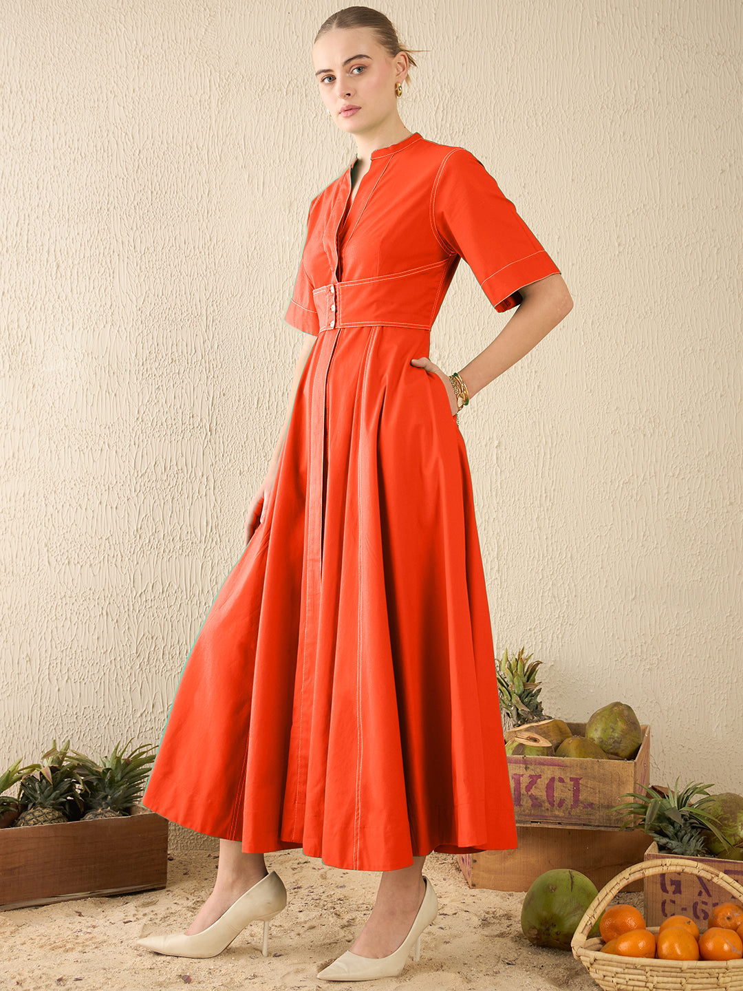 Corset Panelled Midi Dress