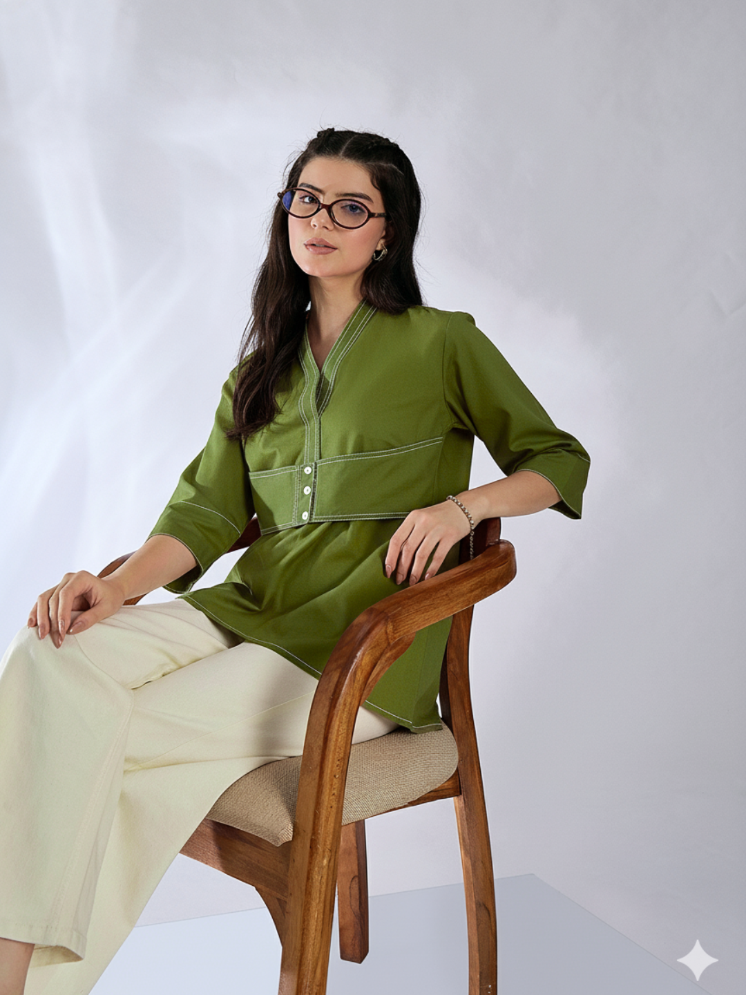 Corset Panelled Cotton Shirt