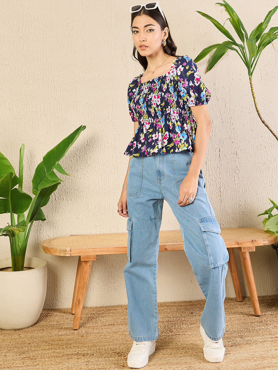 Smocked Peplum Top - Uptownie