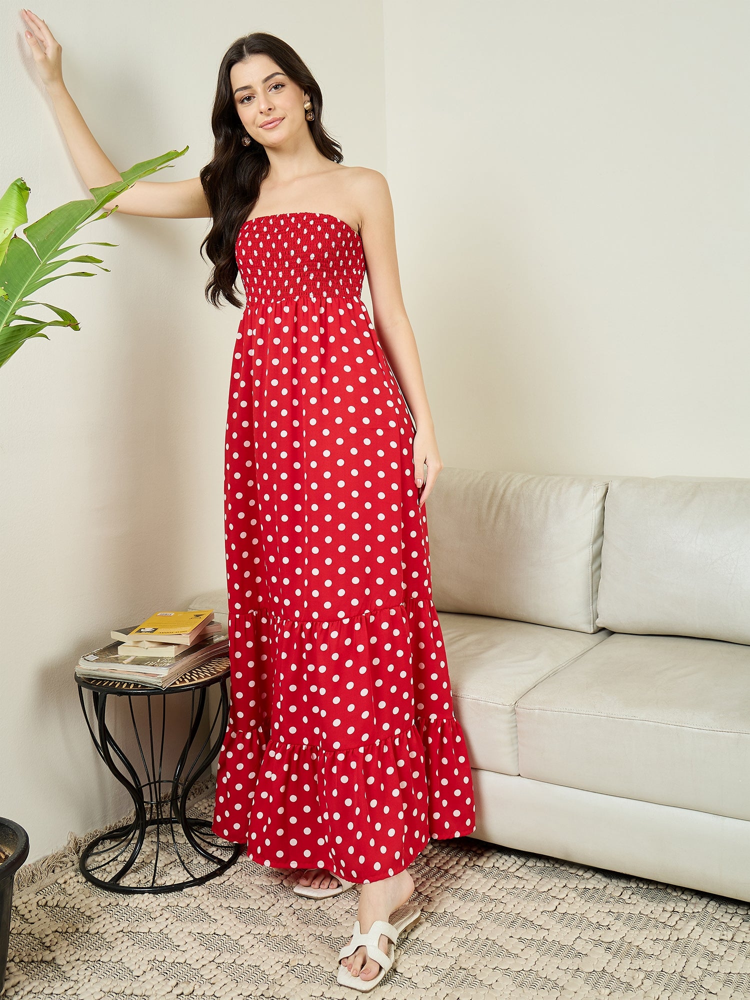 Strapless Smocked Maxi Dress