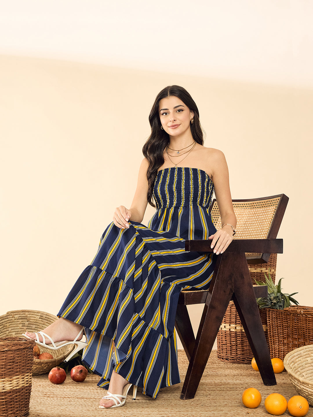 Strapless Smocked Maxi Dress