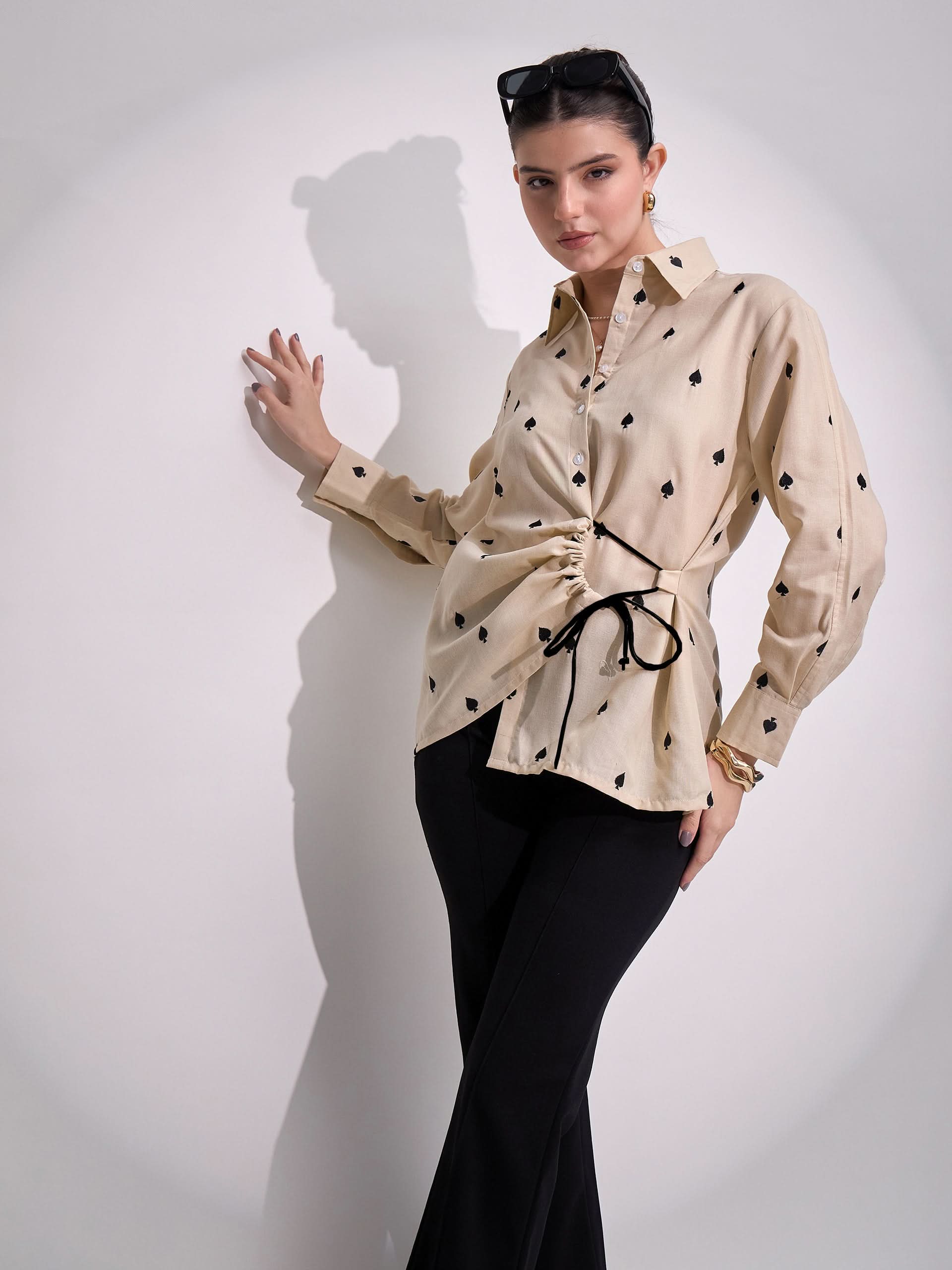 ★BAU by Bride And You★ BELINDA Shirt layered longsleeve mi Namu Shop - Studio de Lostanges Long Collar Shirt - Ecru