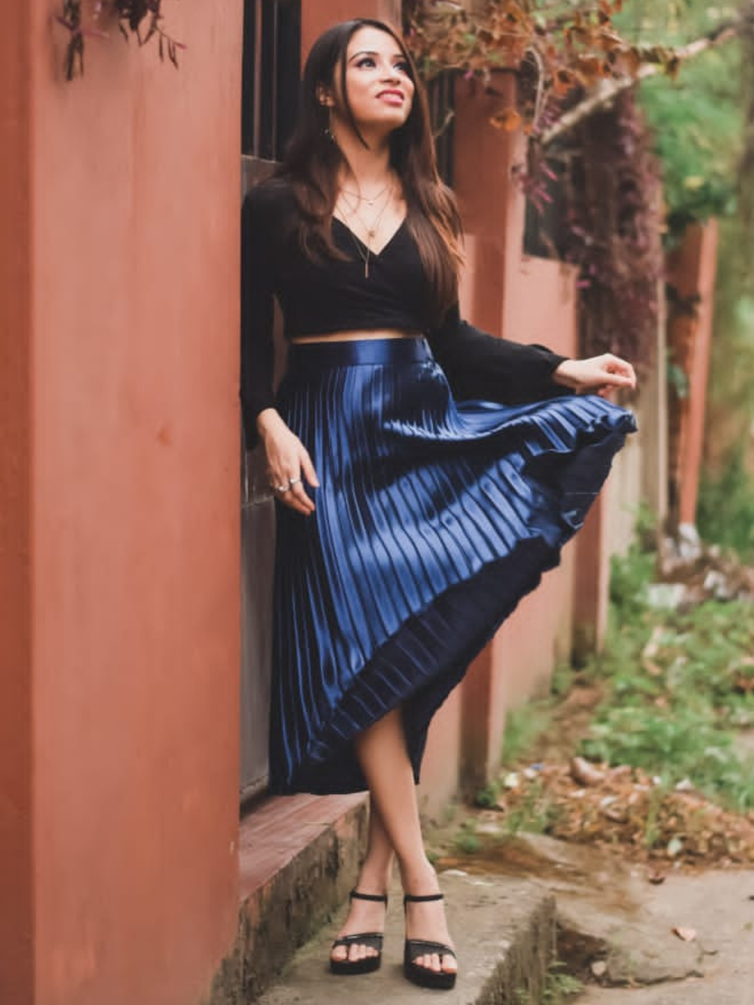 Pleated Midi Skirt - Uptownie