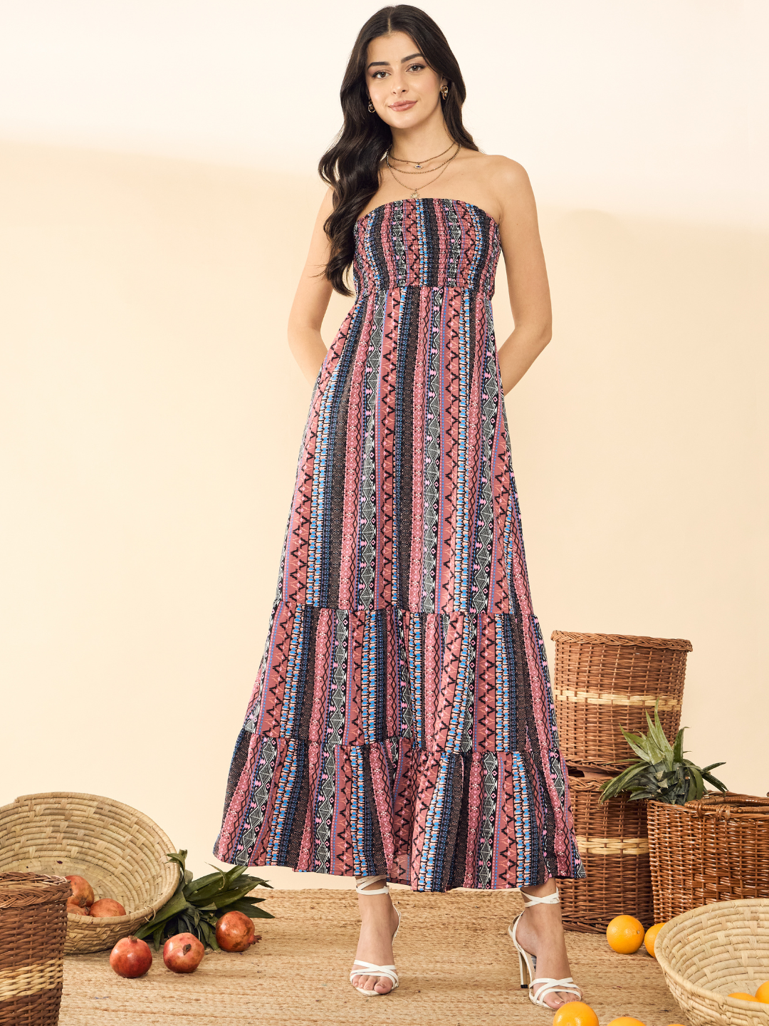 Strapless Smocked Maxi Dress