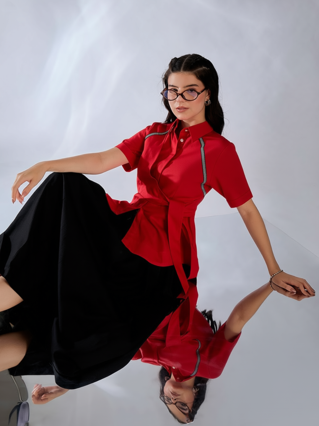 Cotton Waist Tie-Up Shirt