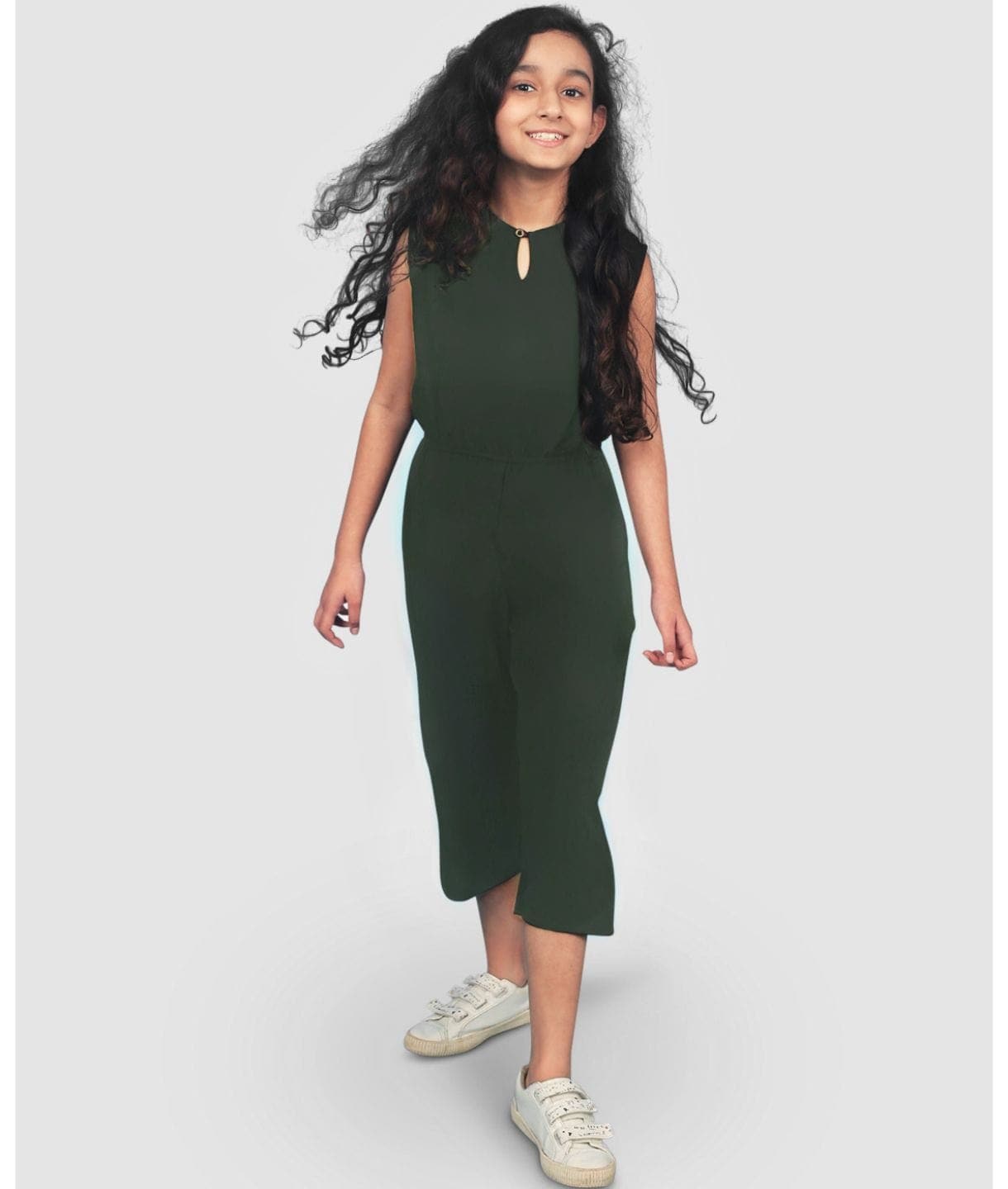 Elasticated Key-hole Jumpsuit for Girls - Uptownie