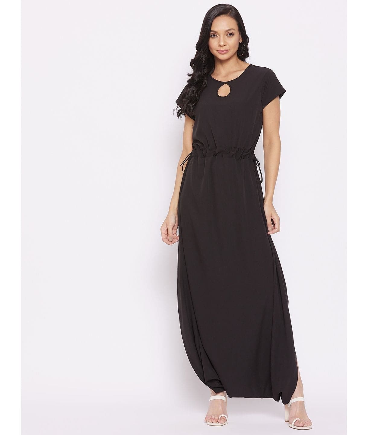 Plus Solid Cutout Dhoti Jumpsuit - Uptownie