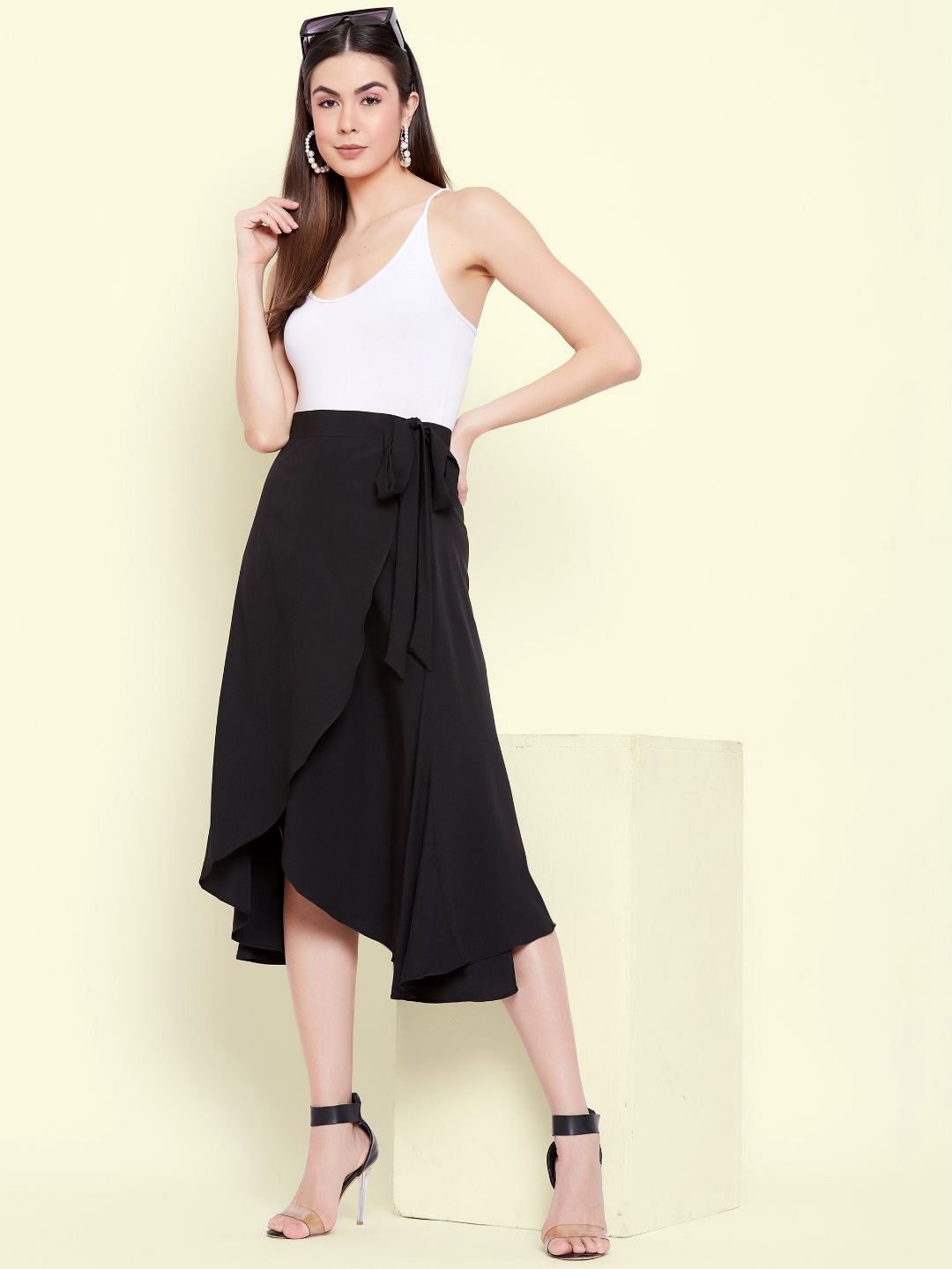 Wrap Around Tie up Midi Skirt - Uptownie