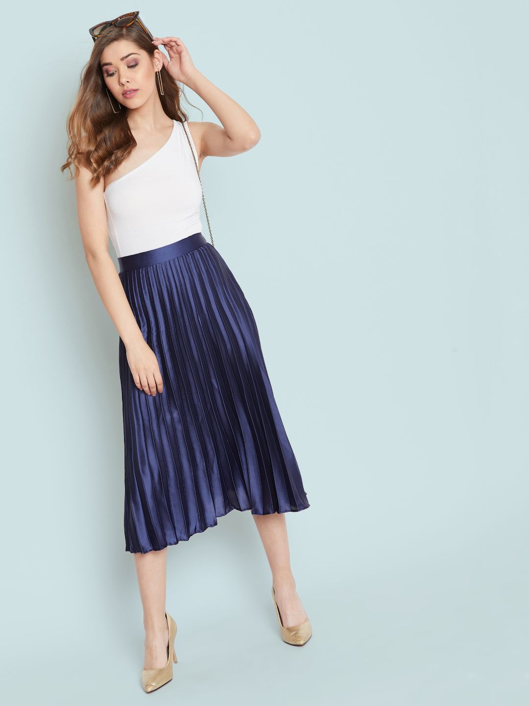 Pleated Midi Skirt - Uptownie
