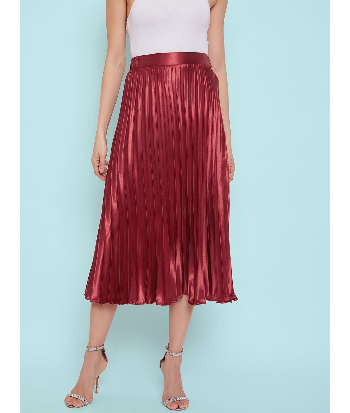 Pleated Midi Skirt - Uptownie