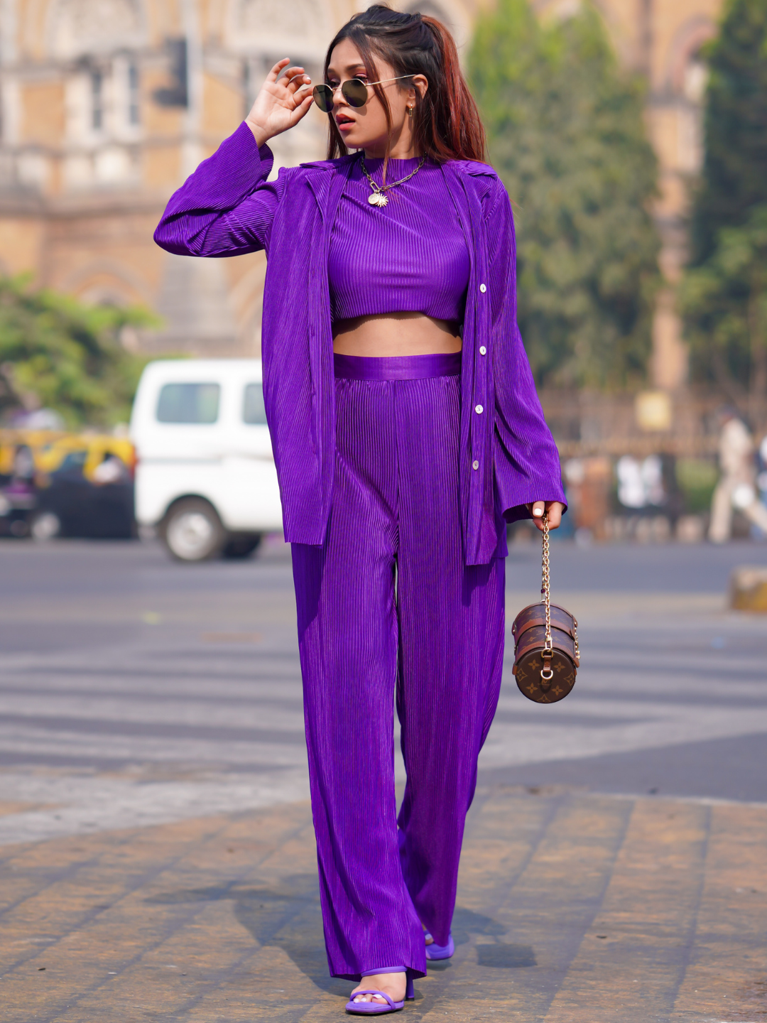 On the Go Two Piece Pleated Shirt & Pants Co-ord set - Uptownie