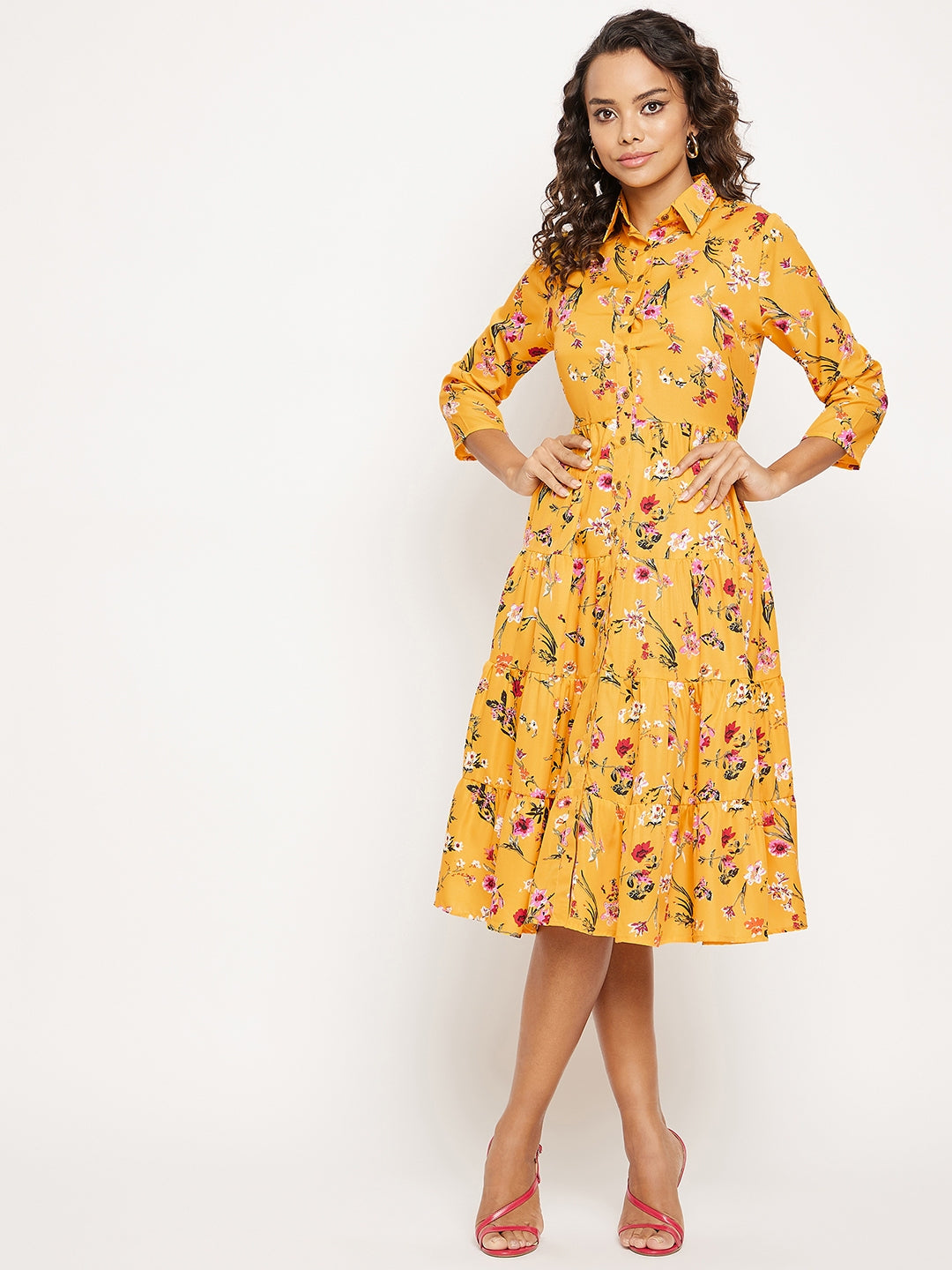 Printed Fit & Flare Skater Dress - Uptownie