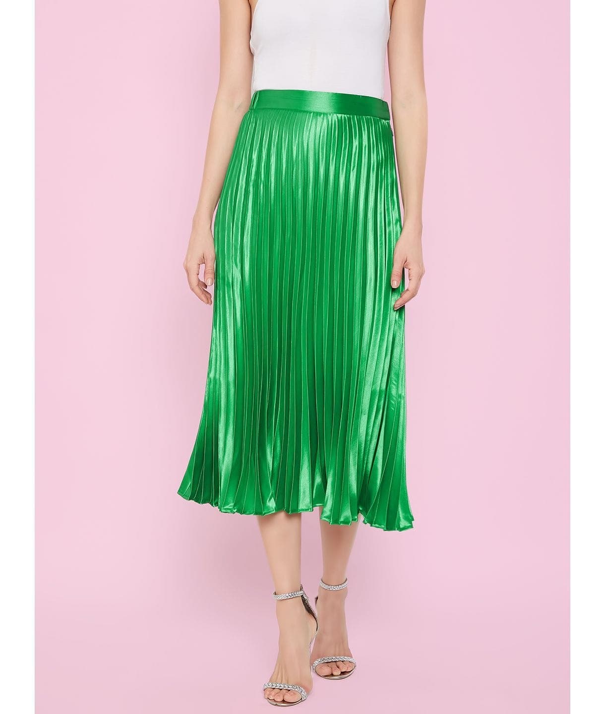 Pleated Midi Skirt - Uptownie
