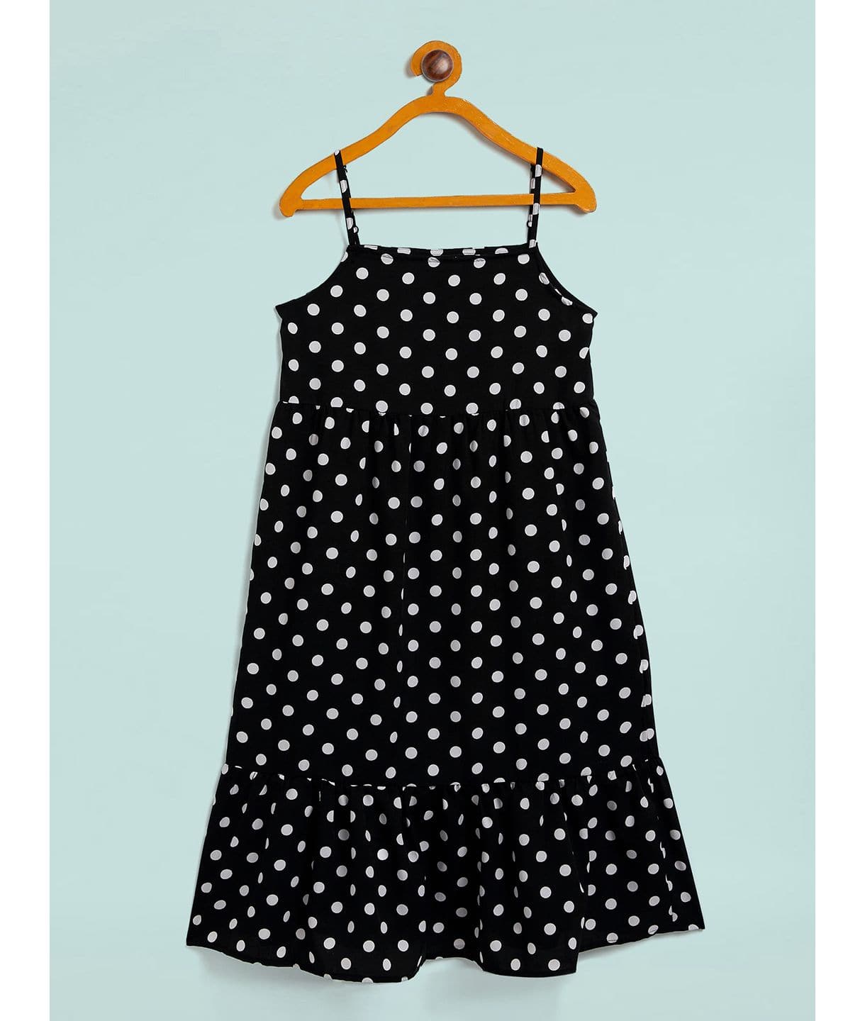 Polka  Printed  Sleeveless Dress for Girls - Uptownie
