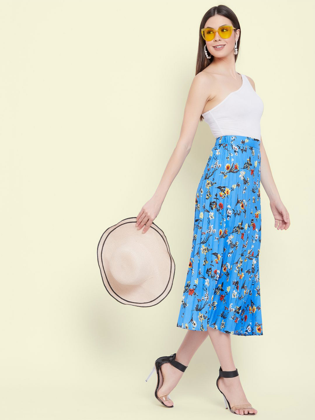 Pleated Midi Skirt - Uptownie