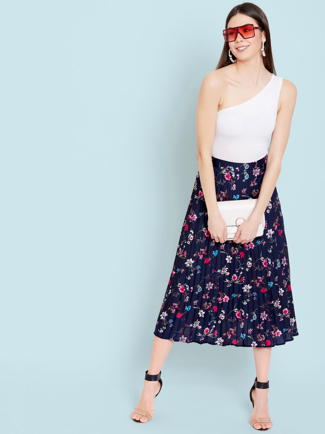 Pleated Midi Skirt - Uptownie