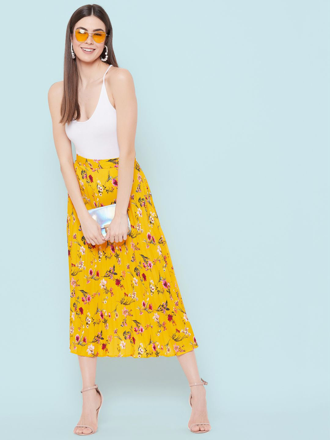 Pleated Midi Skirt - Uptownie
