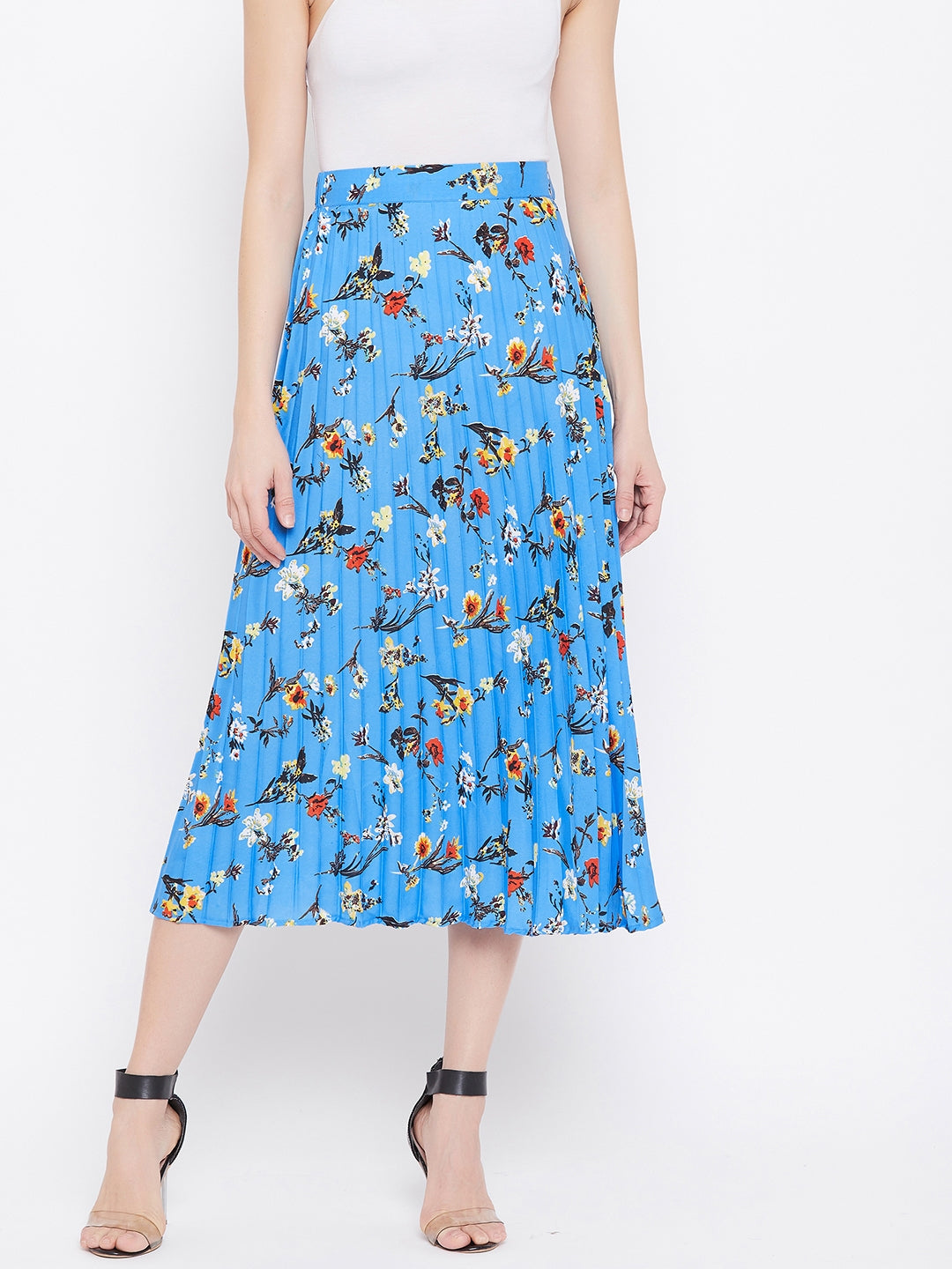 Pleated Midi Skirt - Uptownie