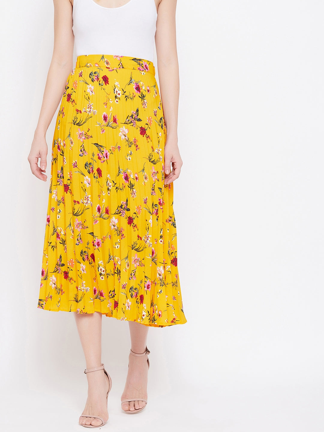 Pleated Midi Skirt - Uptownie
