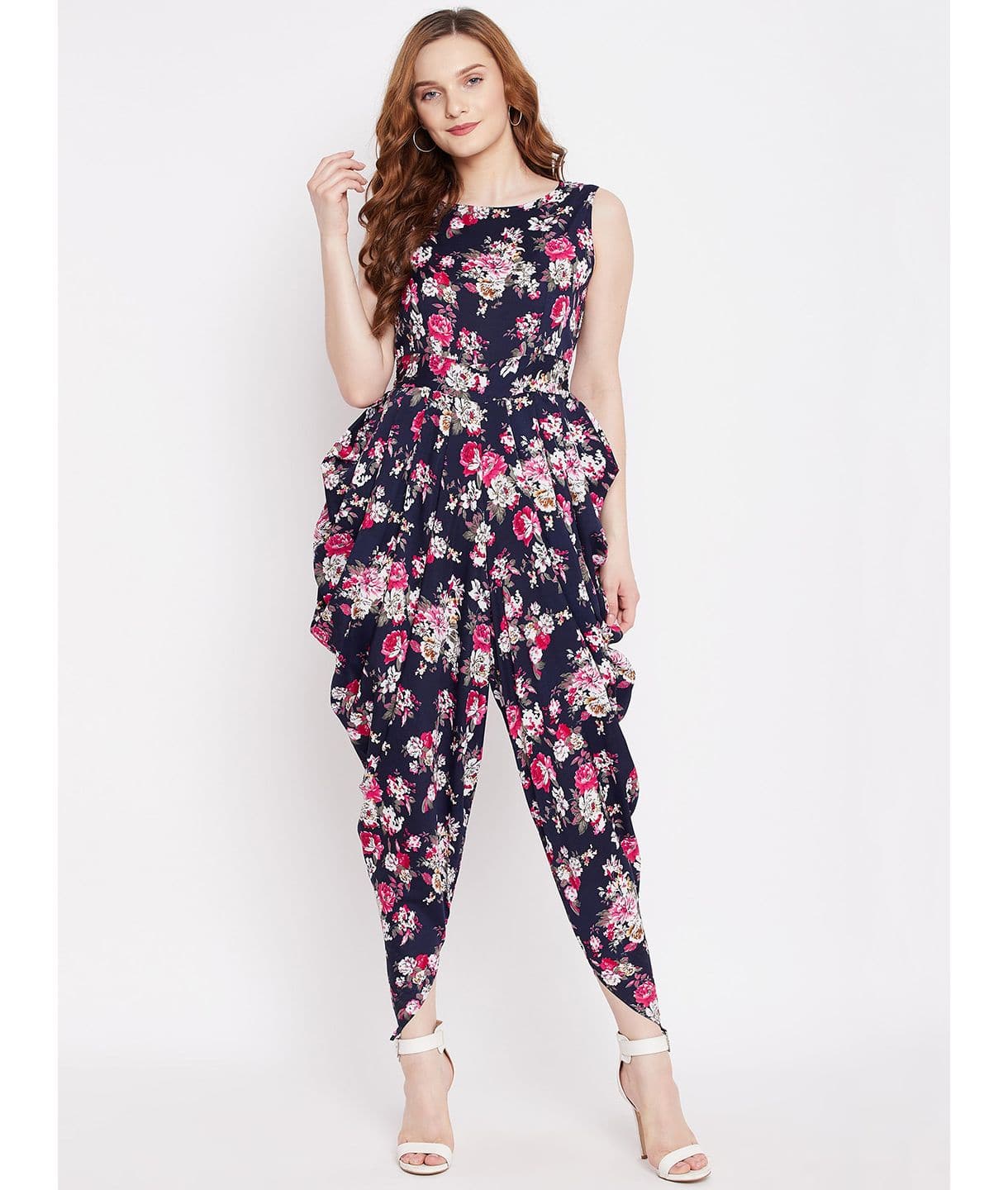 Plus Elasticated Printed Dhoti Jumpsuit - Uptownie