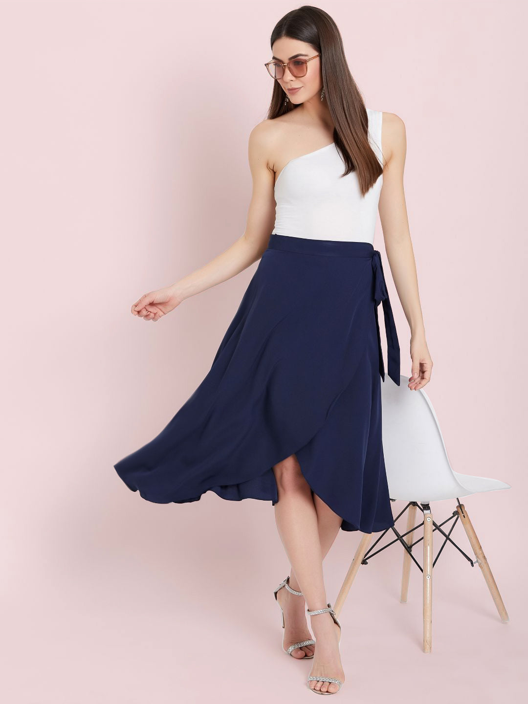 Wrap Around Tie up Midi Skirt - Uptownie