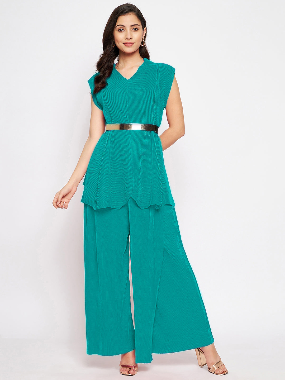 Pleated Pants with a Front Drape - Uptownie