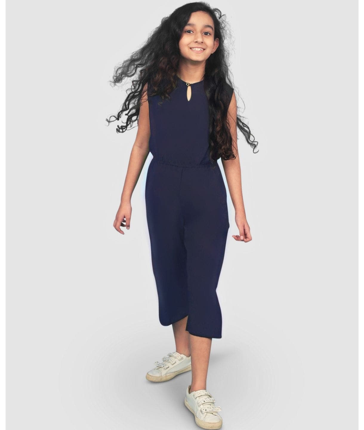 Elasticated Key-hole Jumpsuit for Girls - Uptownie