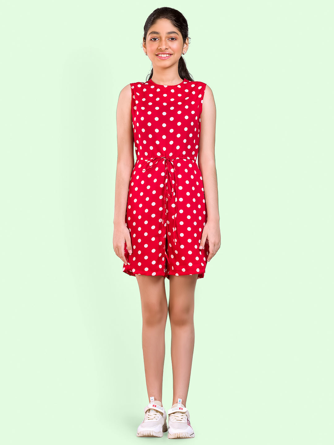 Printed Waist-tie Playsuit for Girls - Uptownie