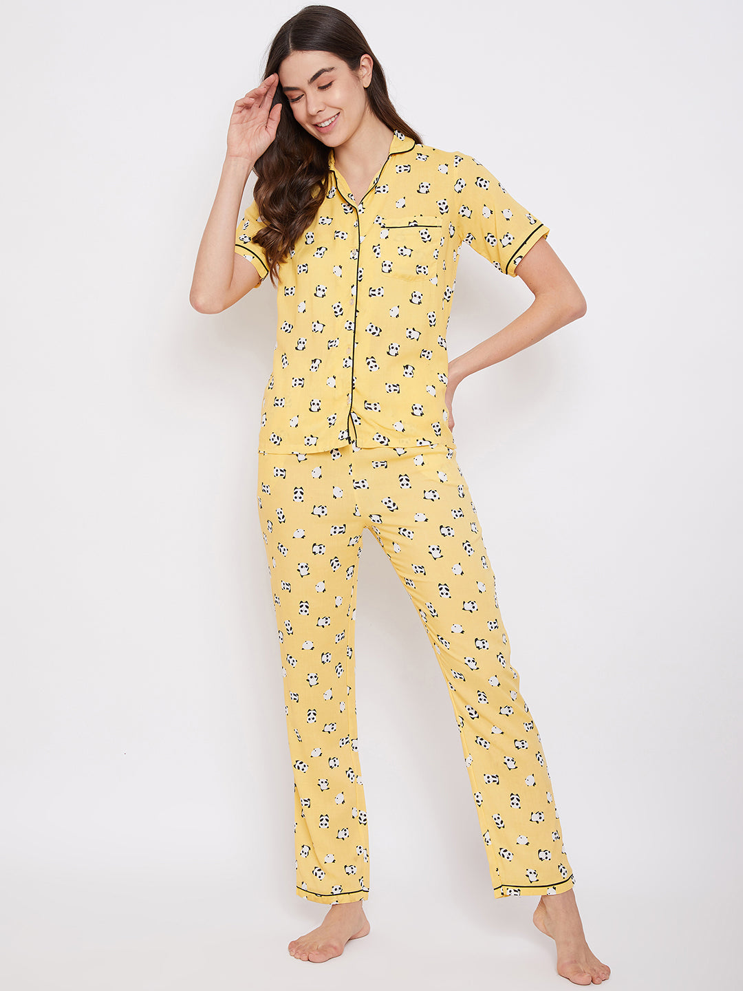 Printed Cotton Night Suit - Uptownie