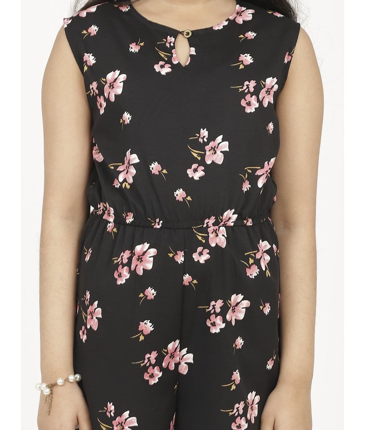 Elasticated key-hole Jumpsuit for Girls - Uptownie