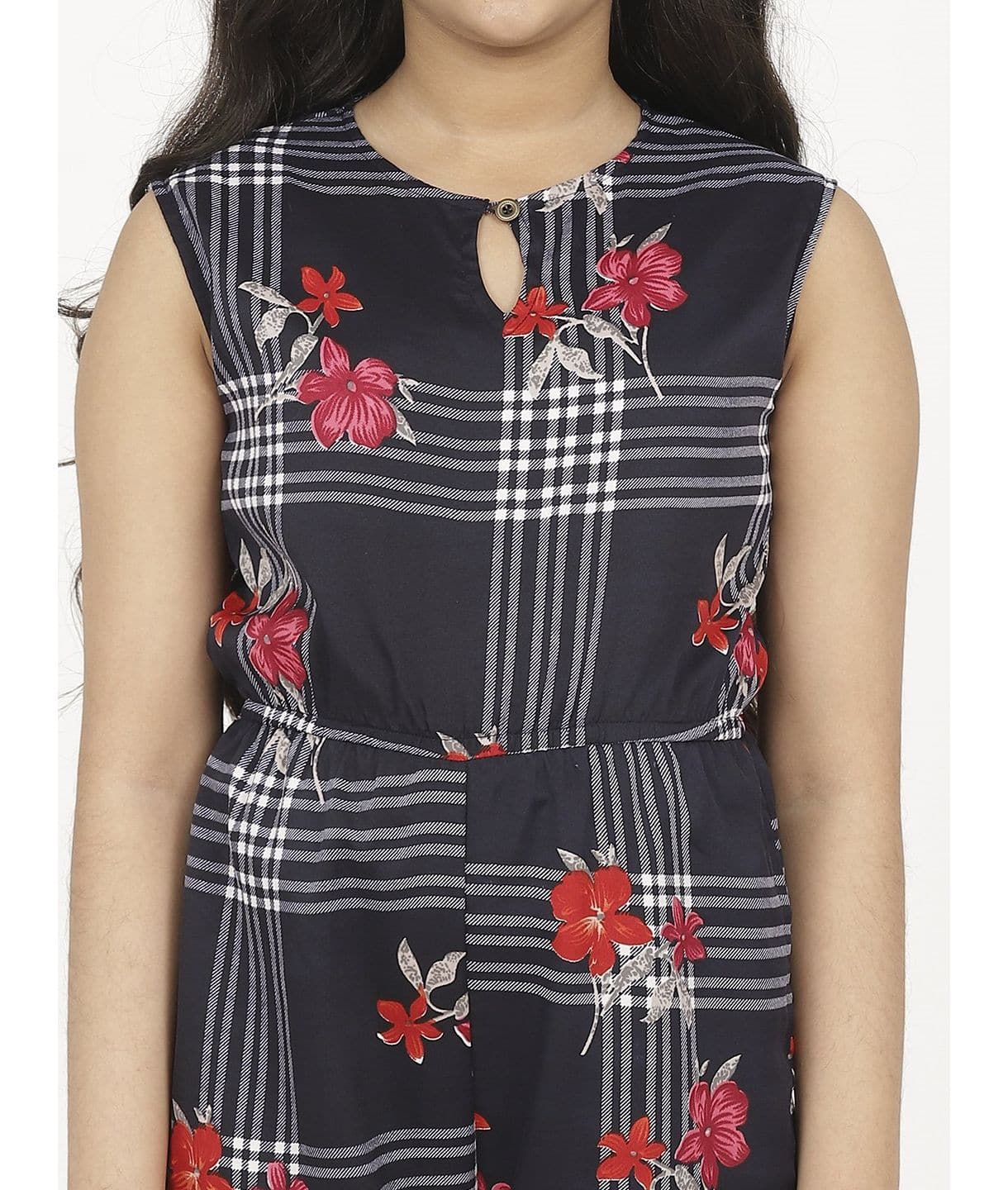 Elasticated key-hole Jumpsuit for Girls - Uptownie