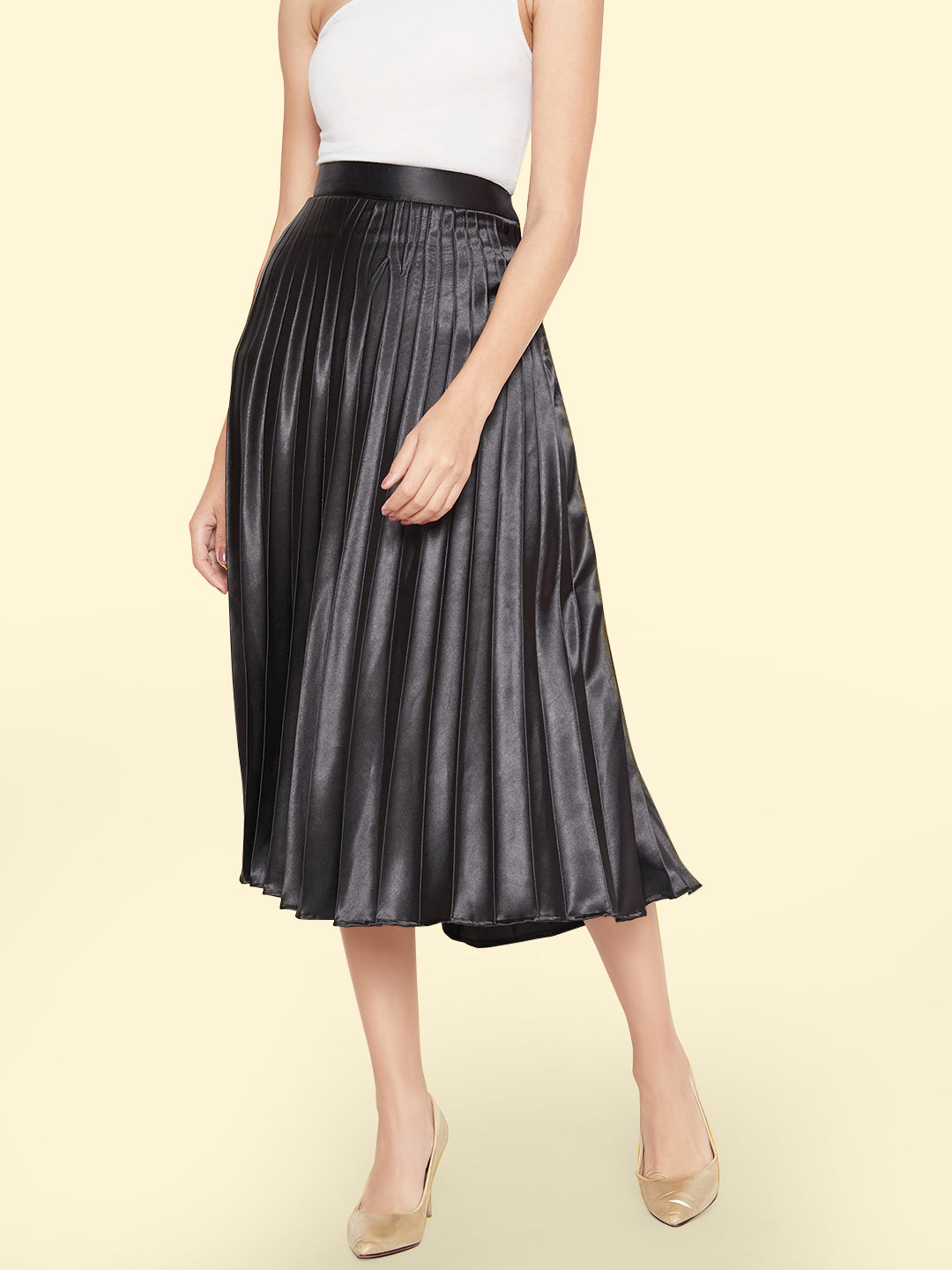 Pleated Midi Skirt - Uptownie