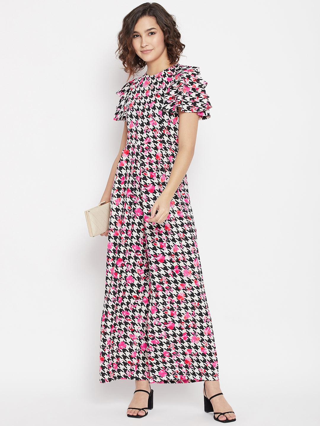 Relaxed Fit Ruffled Sleeve Jumpsuit - Uptownie