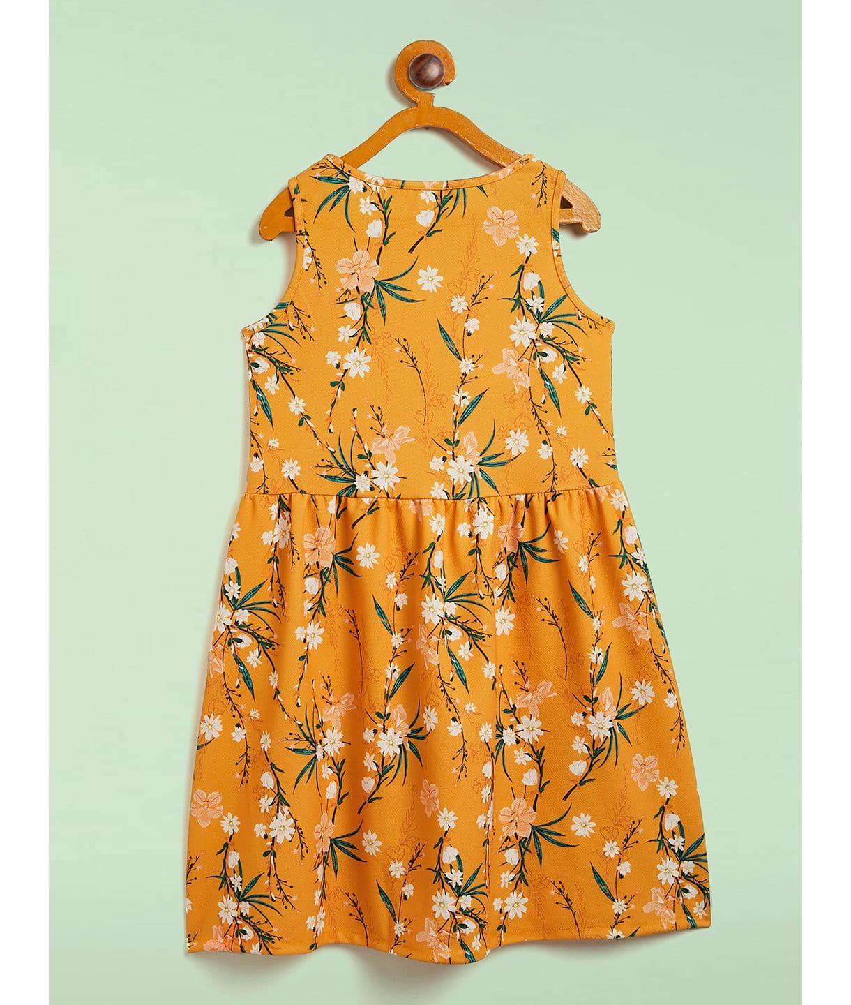 Floral Printed  Cotton  Sleeveless Dress for Girls - Uptownie