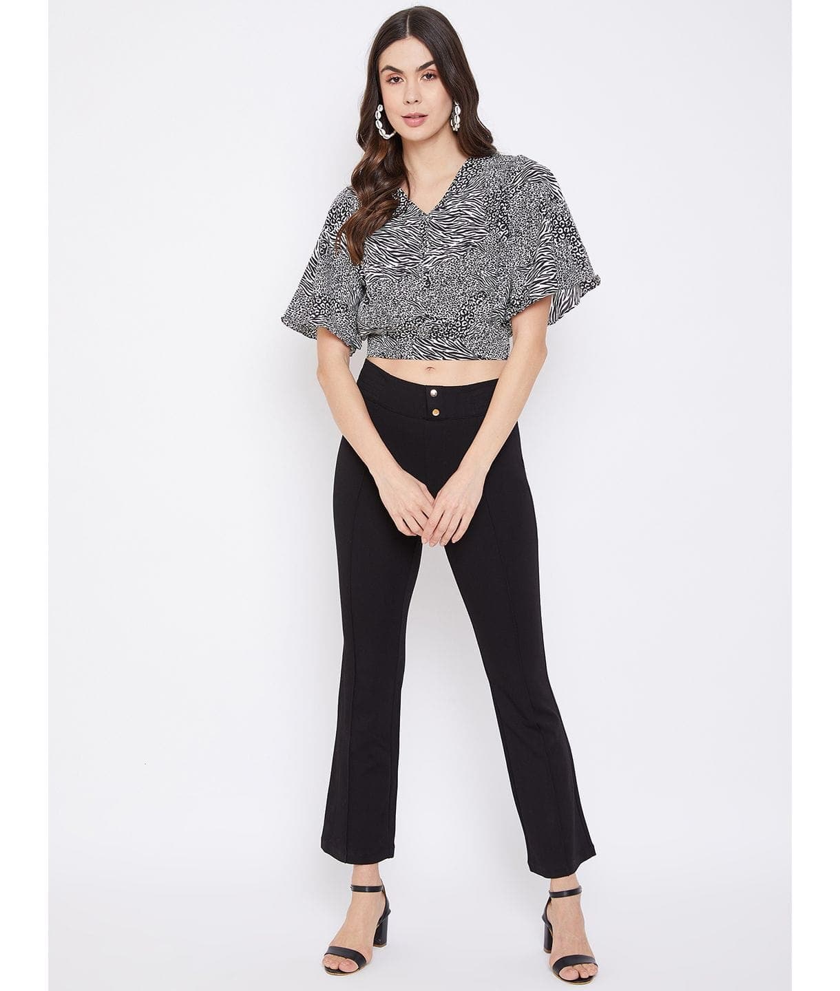 Plus Kimono Sleeves Crop Top - Uptownie