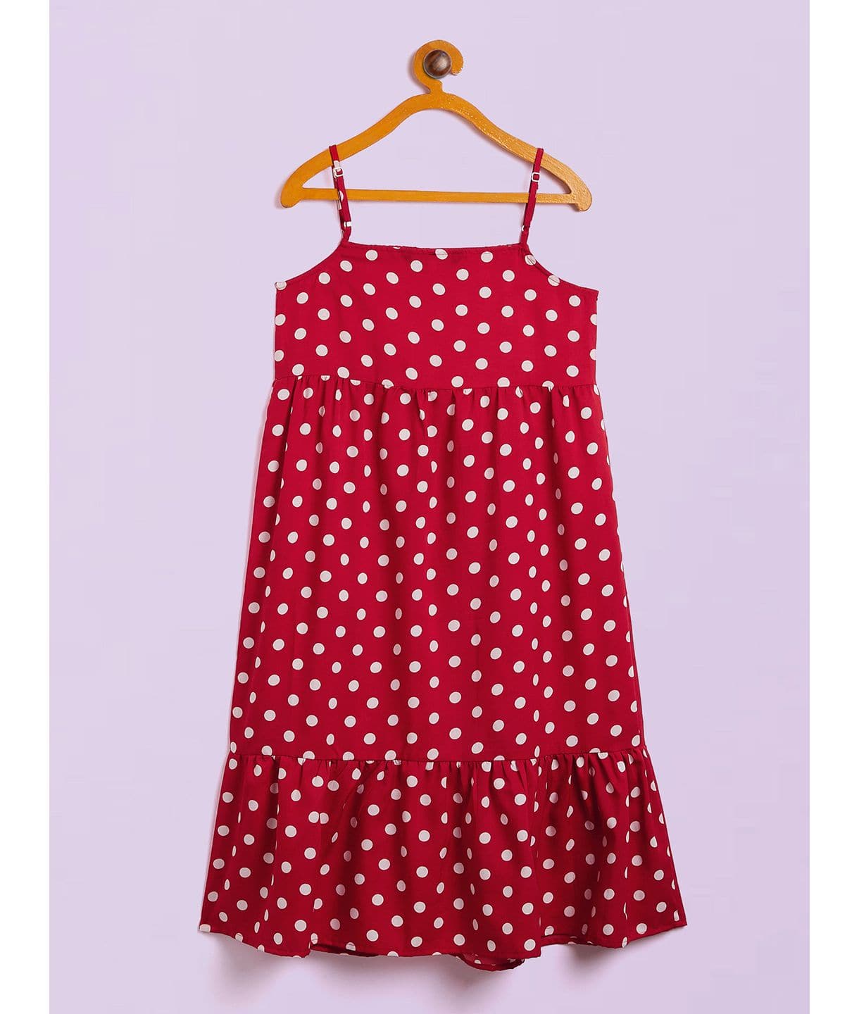 Polka  Printed  Sleeveless Dress for Girls - Uptownie