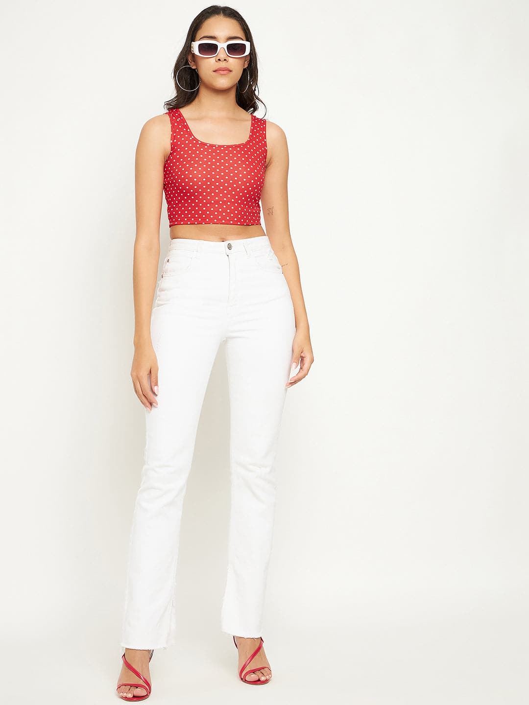 Cotton Stretchable Basic Round Neck Crop Top - Uptownie