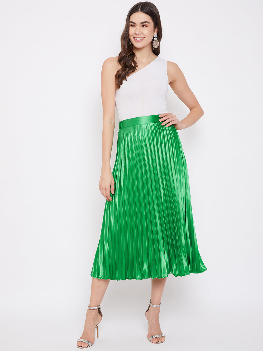 Pleated Midi Skirt - Uptownie