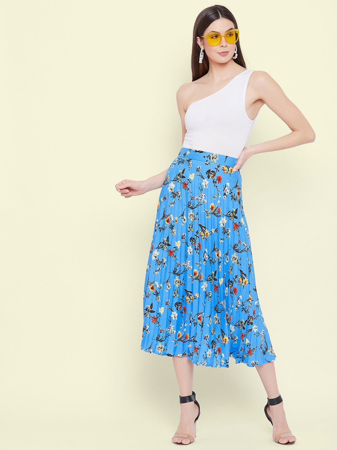 Pleated Midi Skirt - Uptownie