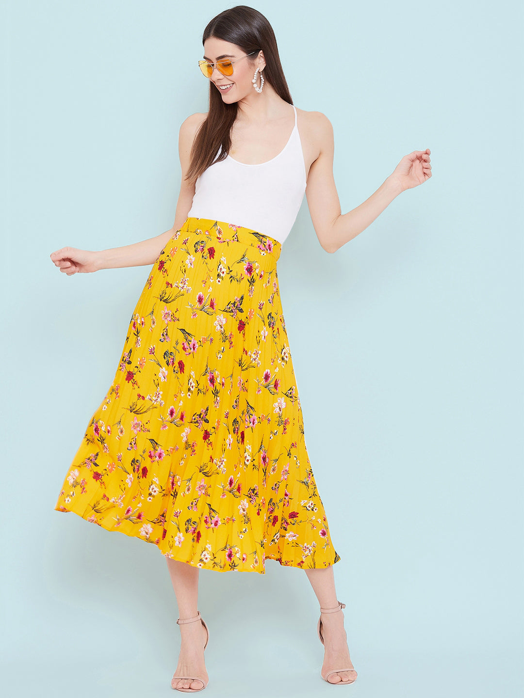 Pleated Midi Skirt - Uptownie
